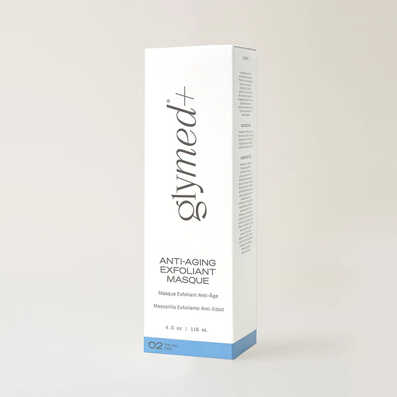 Glymed+ anti-aging exfoliant masque packaging on a white background
