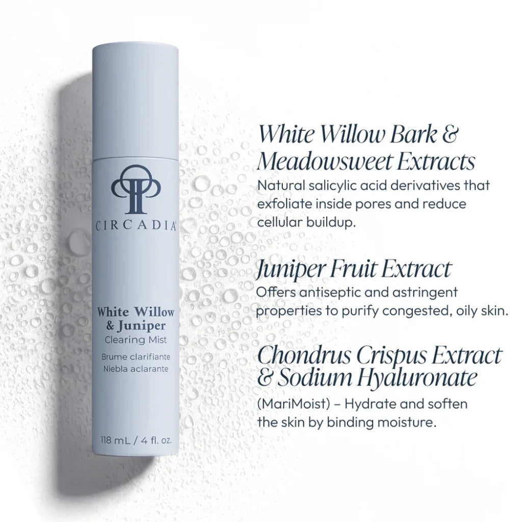 Circadia skincare product with text about ingredients on a white background