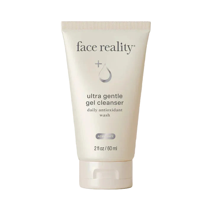 Tube of 'face reality' ultra gentle gel cleanser on a light background