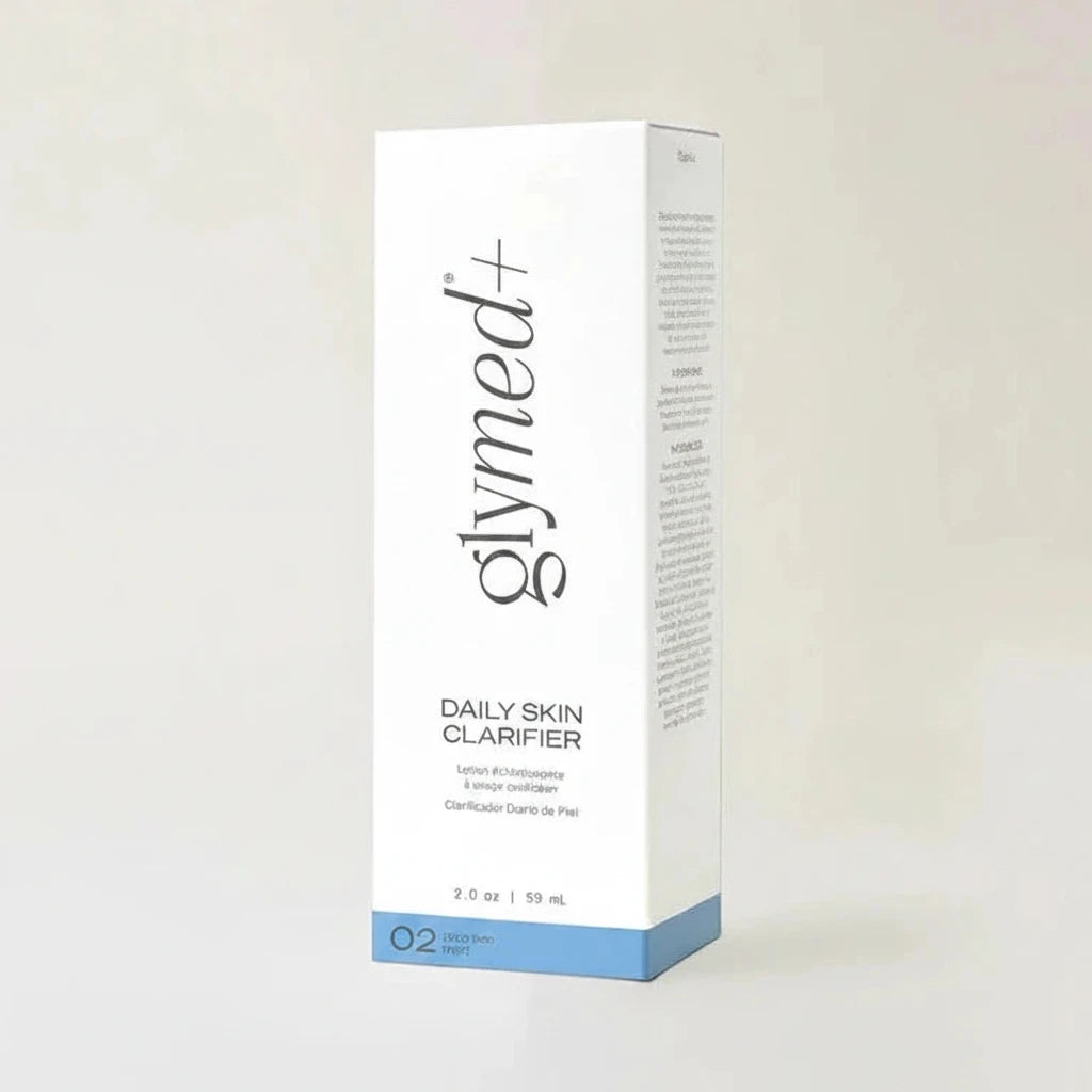 Glymed Plus Daily Skin Clarifier packaging on a light gray background