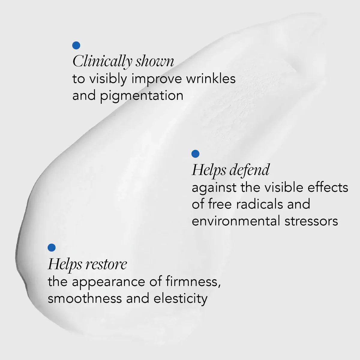 Image skincare MD restoring power c serum with informational text about skincare benefits on a light gray background
