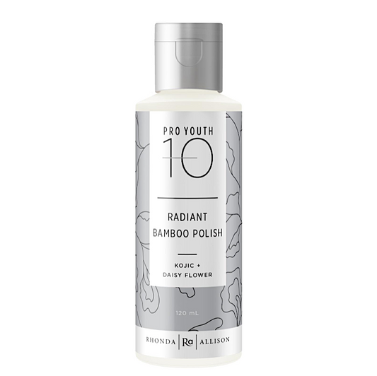 Bottle of Pro Youth 10 Radiant Bamboo Polish on a white background