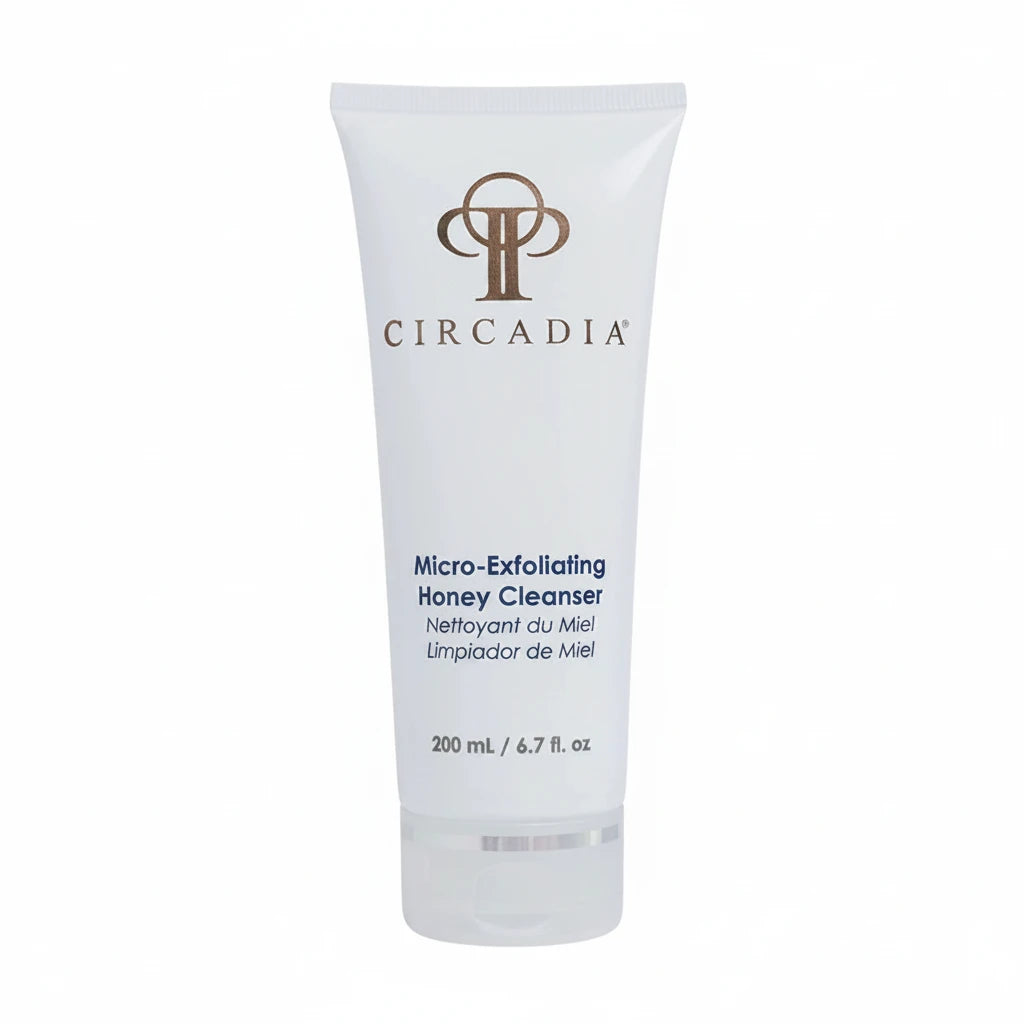 Circadia micro-exfoliating honey cleanser tube on a white background