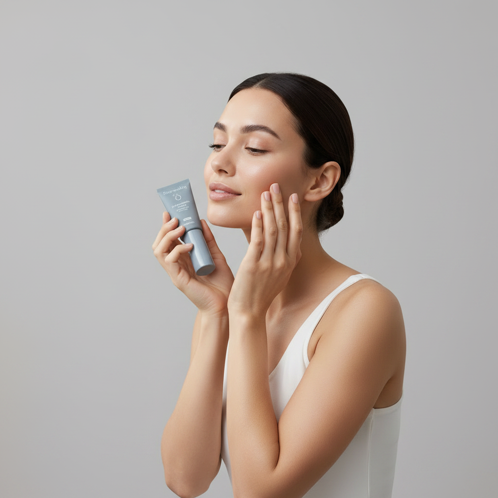 A tube of Face Reality 5% L-Mandelic Serum against a white background.