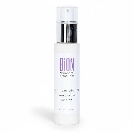 Bion skincare product bottle on a white background