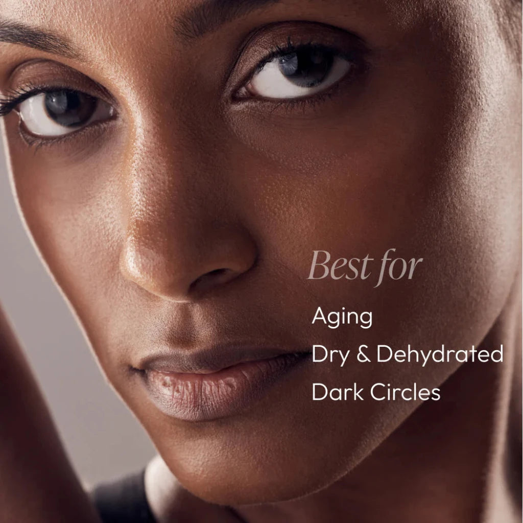 Circadia Renewal Eye Cream woman's face with descriptive text