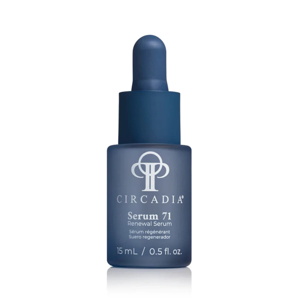 Circadia Serum 71 bottle with dropper on a white background