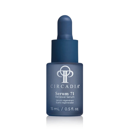 Circadia Serum 71 bottle with dropper on a white background