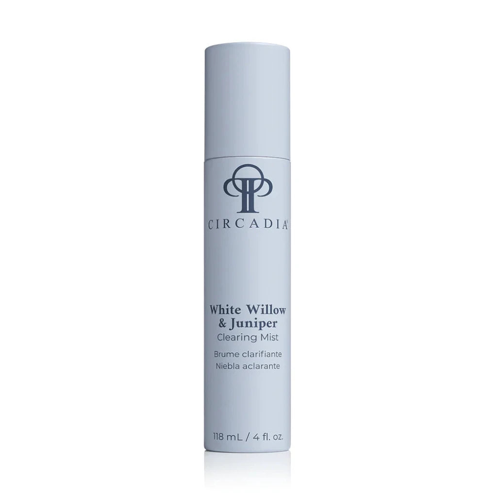 Circadia White Willow & Juniper Clearing Mist bottle on a white background