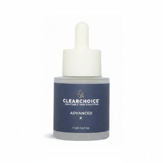 ClearChoice Advanced K skincare products with previous and new packaging on a white background