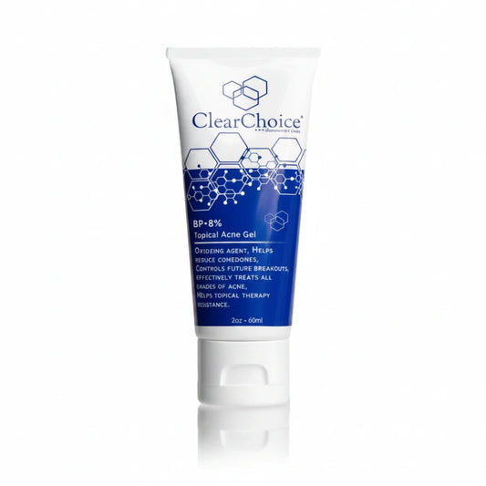 ClearChoice tube of acne gel on a white background