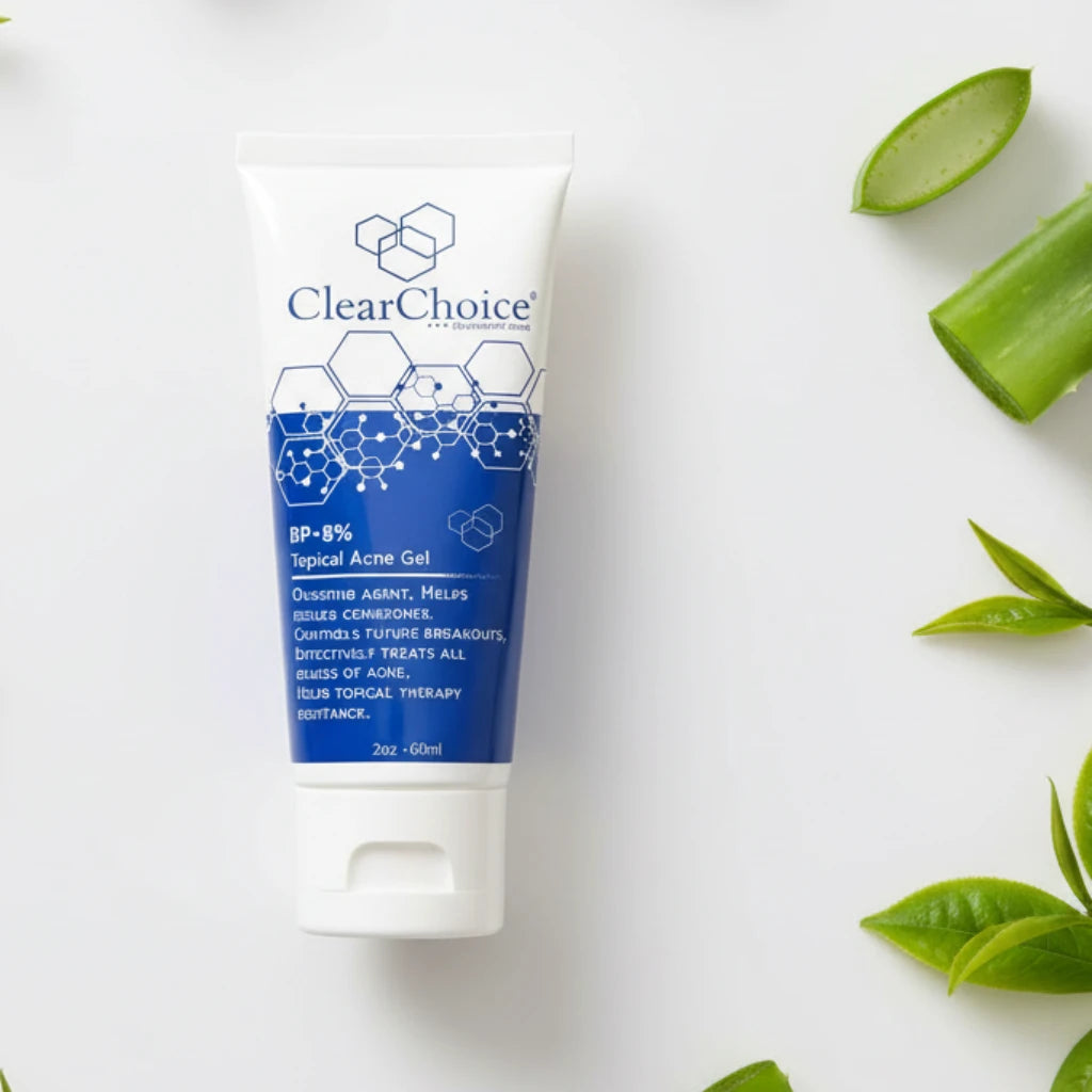 ClearChoice tube of acne gel on a white background