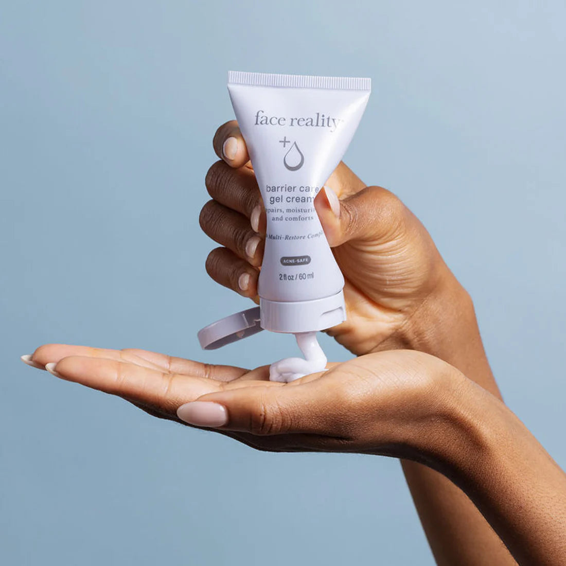Face Reality Barrier Care Gel Cream product being dispensed 