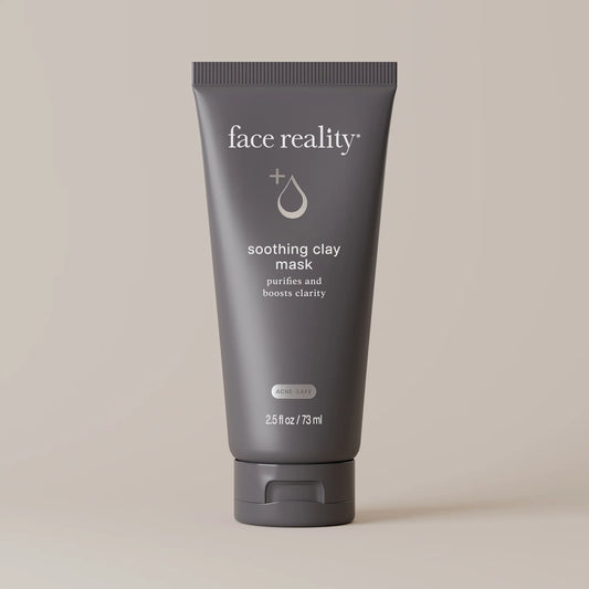 Tube of 'face reality' brighten-C mask on a beige background
