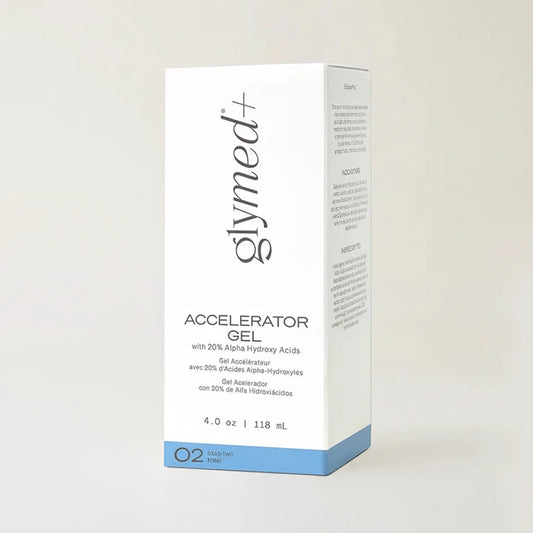 Box of Glymed Accelerator Gel on a light gray background