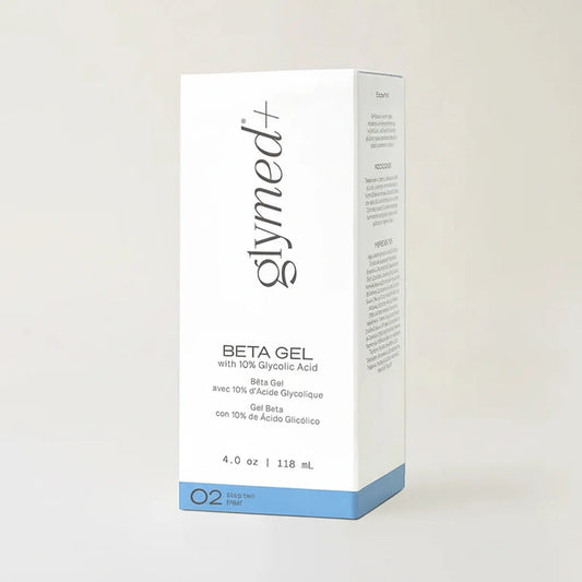 Box of Glymed Beta Gel on a light gray background