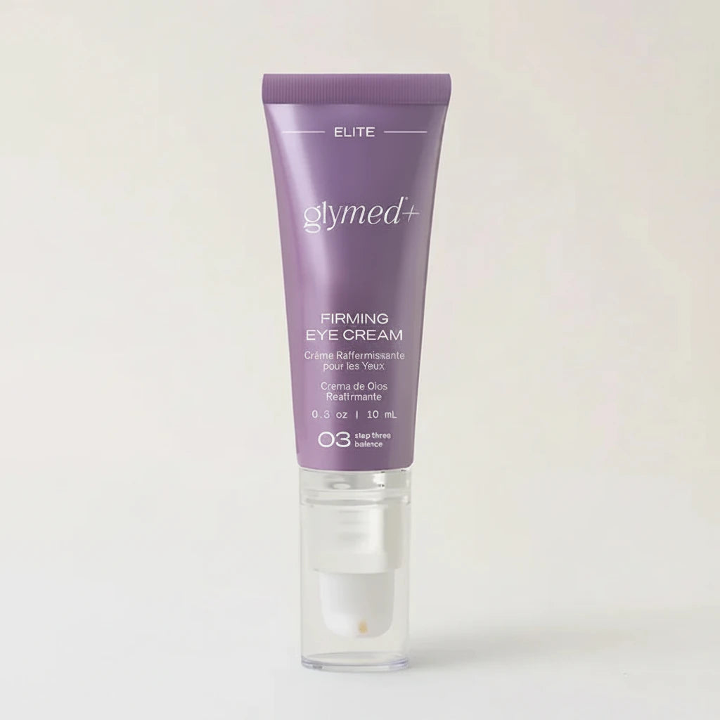 Glymed Firming Eye Cream tube on a white background