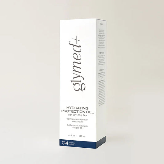Glymed+ Hydrating Protection Gel packaging on a light gray background
