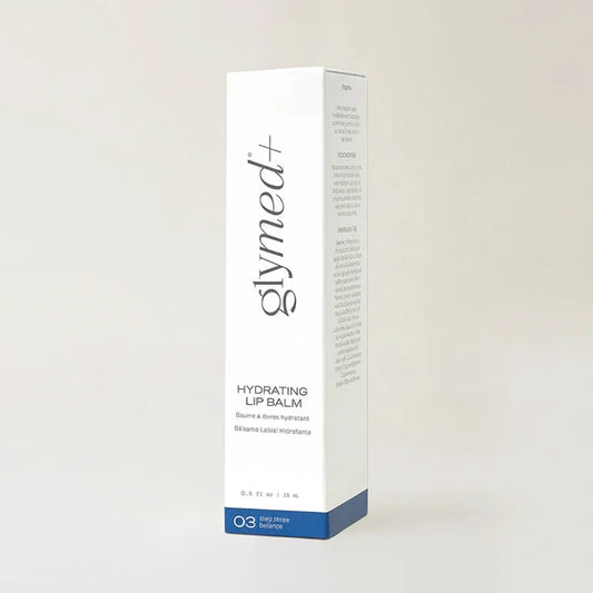 Glymed Plus Hydrating Lip Balm packaging on a light gray background
