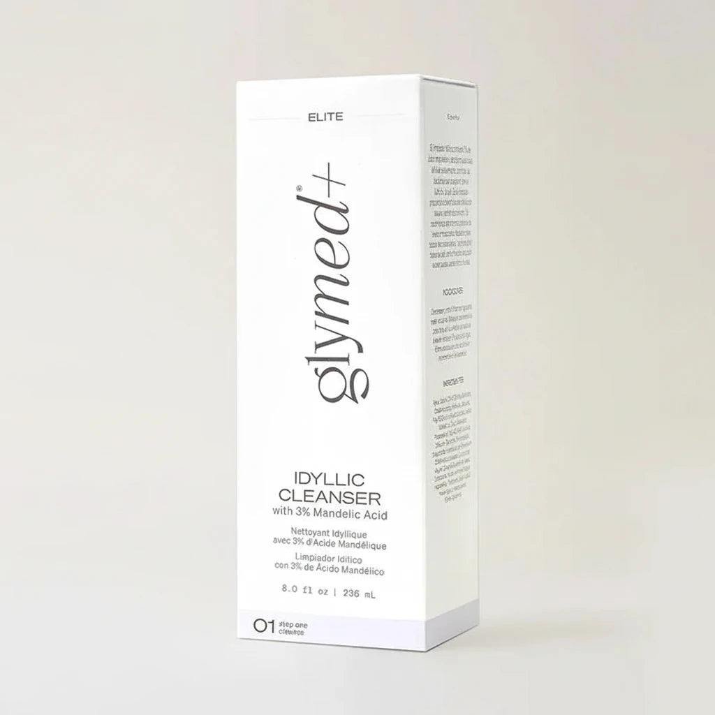 Glymed Plus Idyllic Cleanser packaging on a light gray background