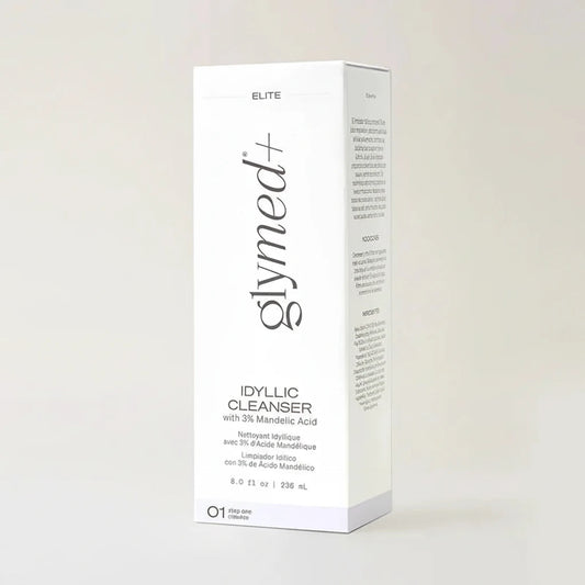 Glymed Plus Idyllic Cleanser packaging on a light gray background