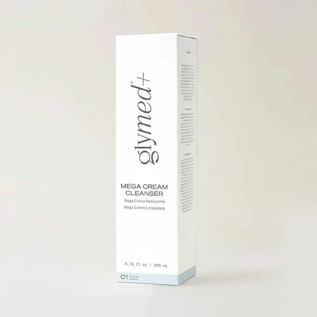 Glymed Plus Mega Cream Cleanser box on a light gray background