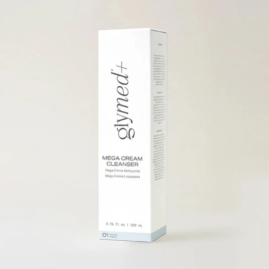 Glymed Plus Mega Cream Cleanser box on a light gray background