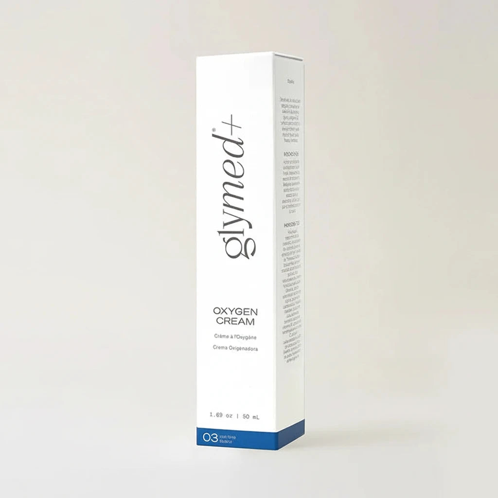 Glymed Plus Oxygen Cream packaging on a light gray background