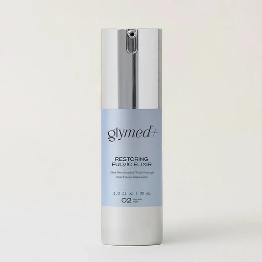 Glymed Plus Restoring Fulvic Elixir bottle on a white background