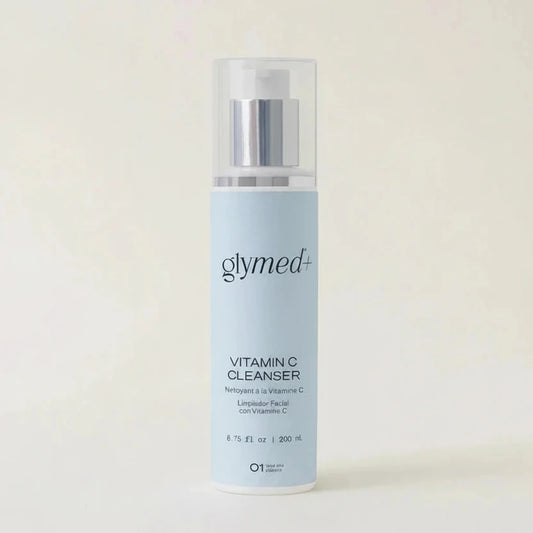 Glymed Plus Vitamin C Cleanser bottle on a white background