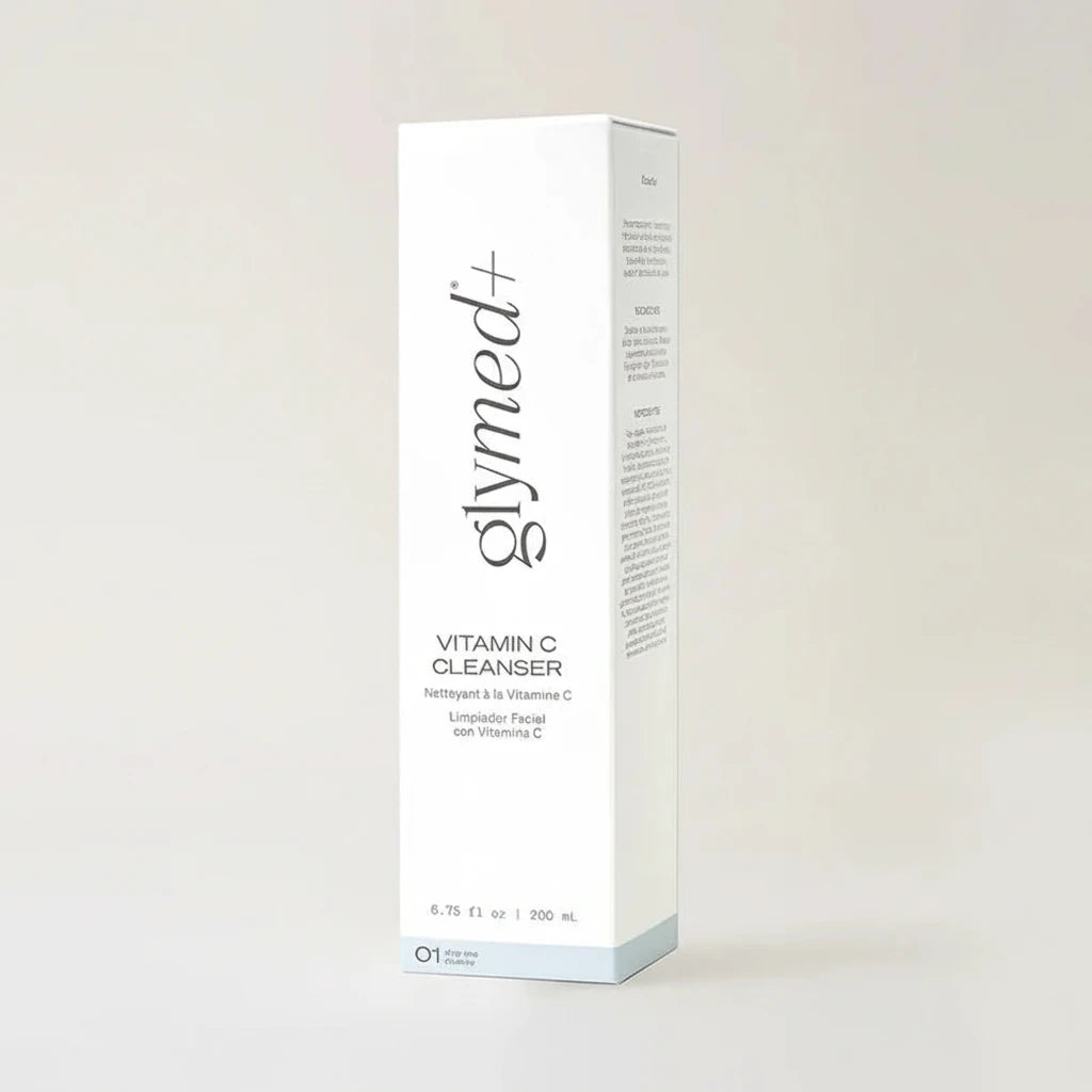 Glymed Plus Vitamin C Cleanser packaging on a light gray background