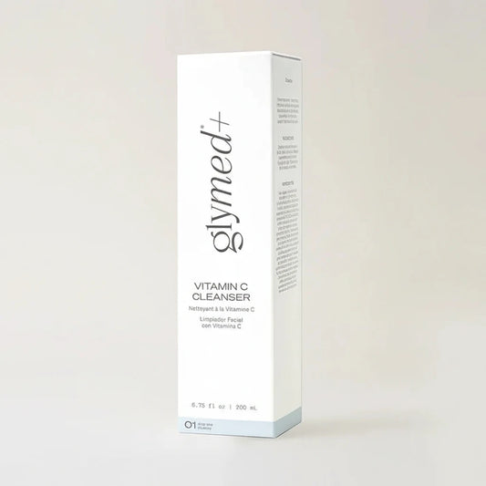 Glymed Plus Vitamin C Cleanser packaging on a light gray background