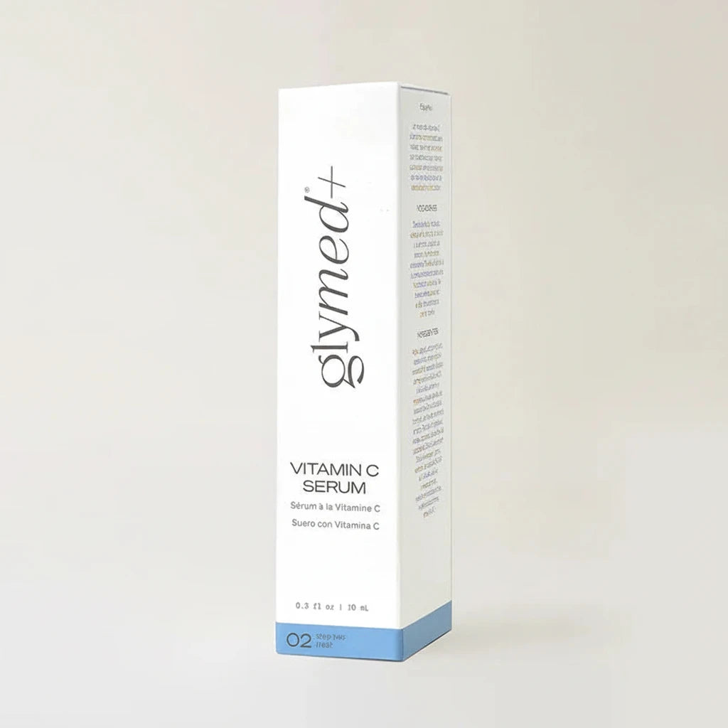 Glymed Plus Vitamin C Serum packaging on a light gray background