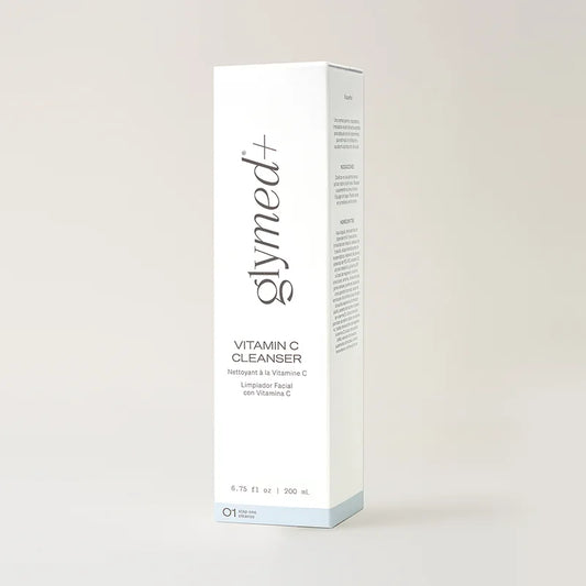 Glymed Vitamin C Cleanser packaging on a light gray background
