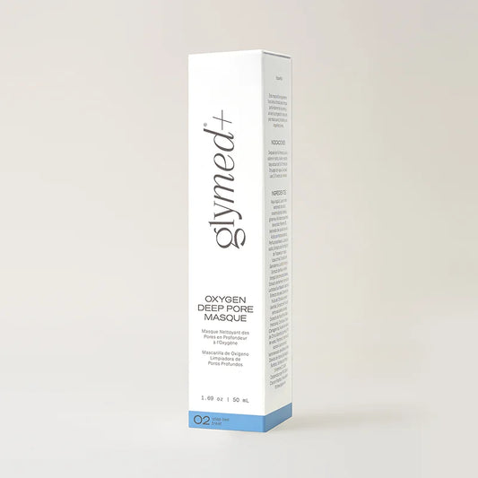 Glymed+ Oxygen Deep Pore Masque packaging on a light gray background