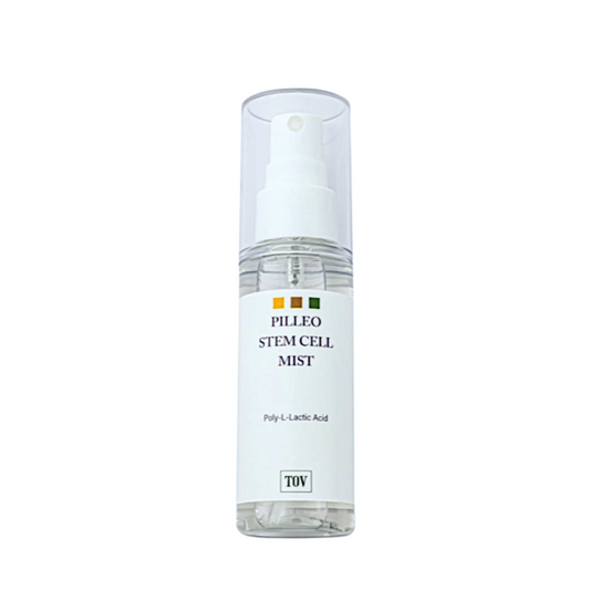 Skincare mist bottle labeled 'Pilleo Stem Cell Mist' on a white background