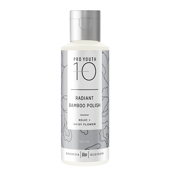 Bottle of Pro Youth 10 Radiant Bamboo Polish on a white background