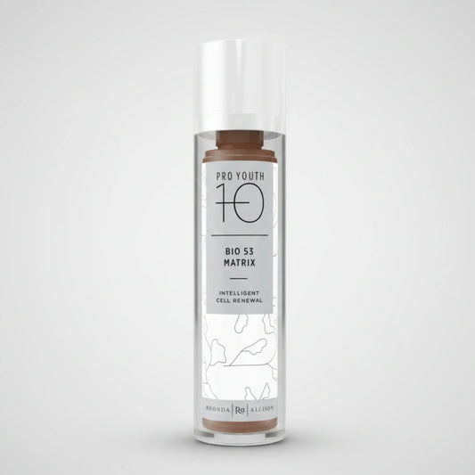 Skincare bottle labeled 'Pro Youth 10' with a white background