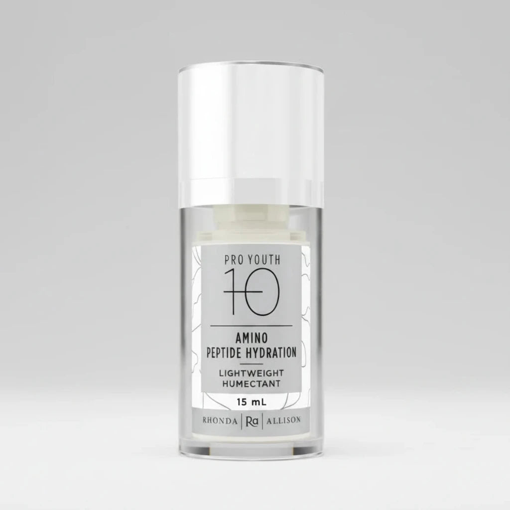 Skincare serum bottle labeled 'Pro Youth 10' with Rhonda Allison branding on a white background