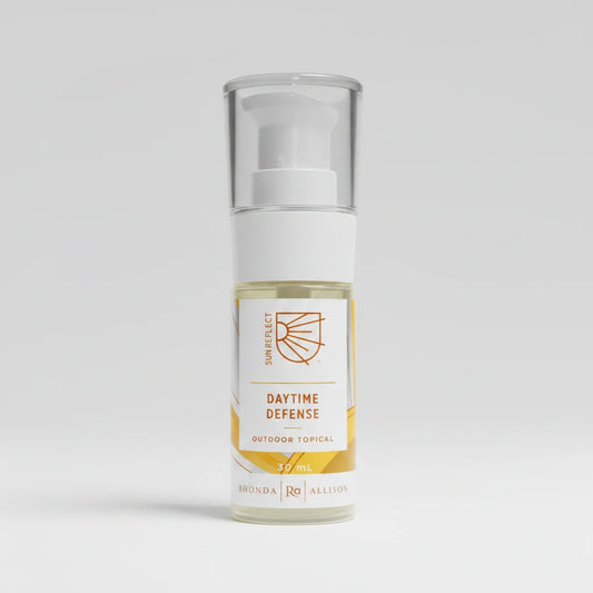 Rhonda Allison Skincare product labeled 'Daytime Defense' on a light grey background