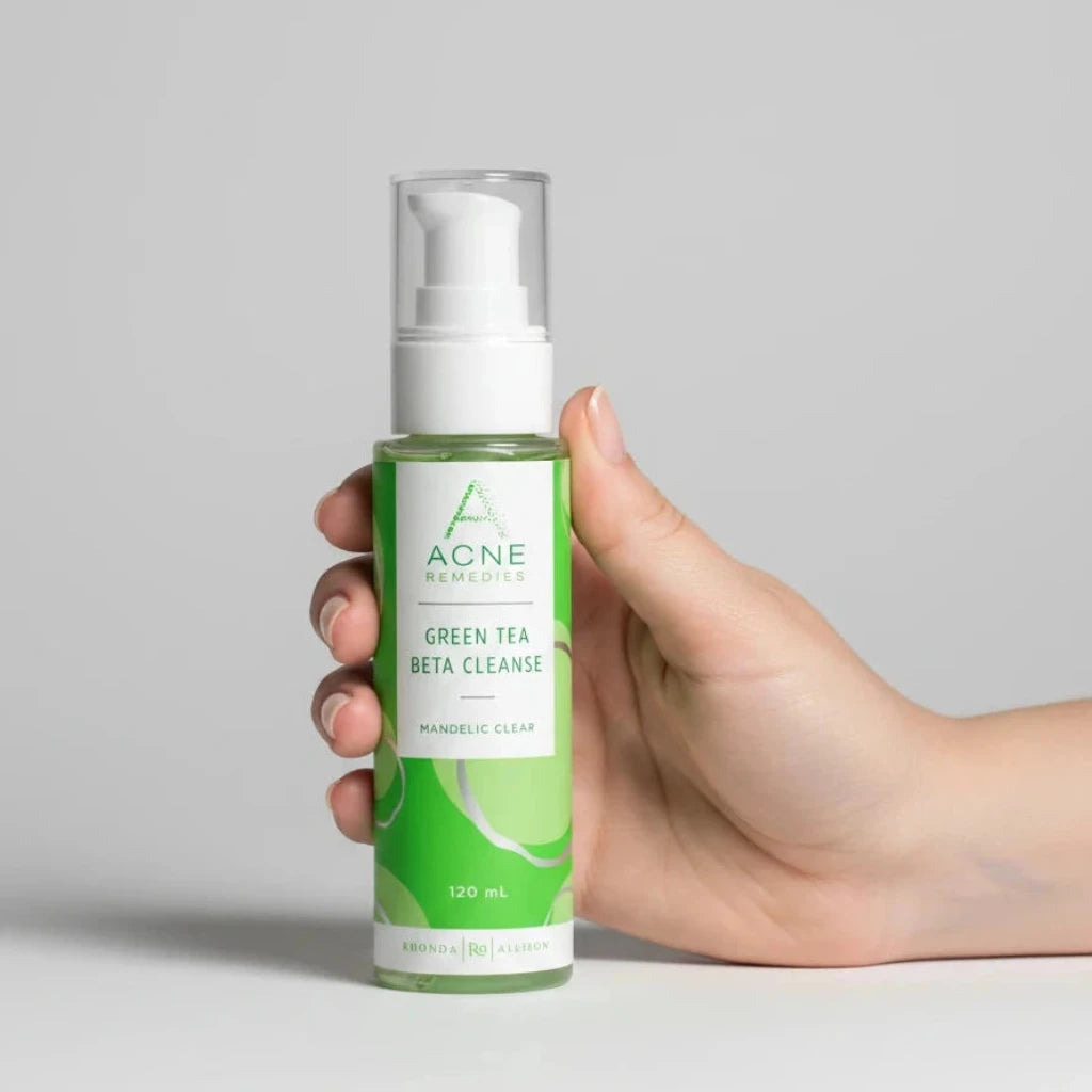 Rhonda Allison Acne Remedies Green Tea Beta Cleanse bottle on a white background