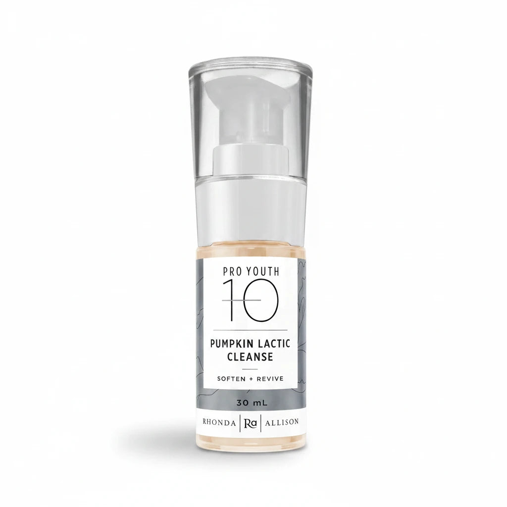 Skincare product labeled 'Pro Youth 10 Pumpkin Lactic Cleanse' on a white background