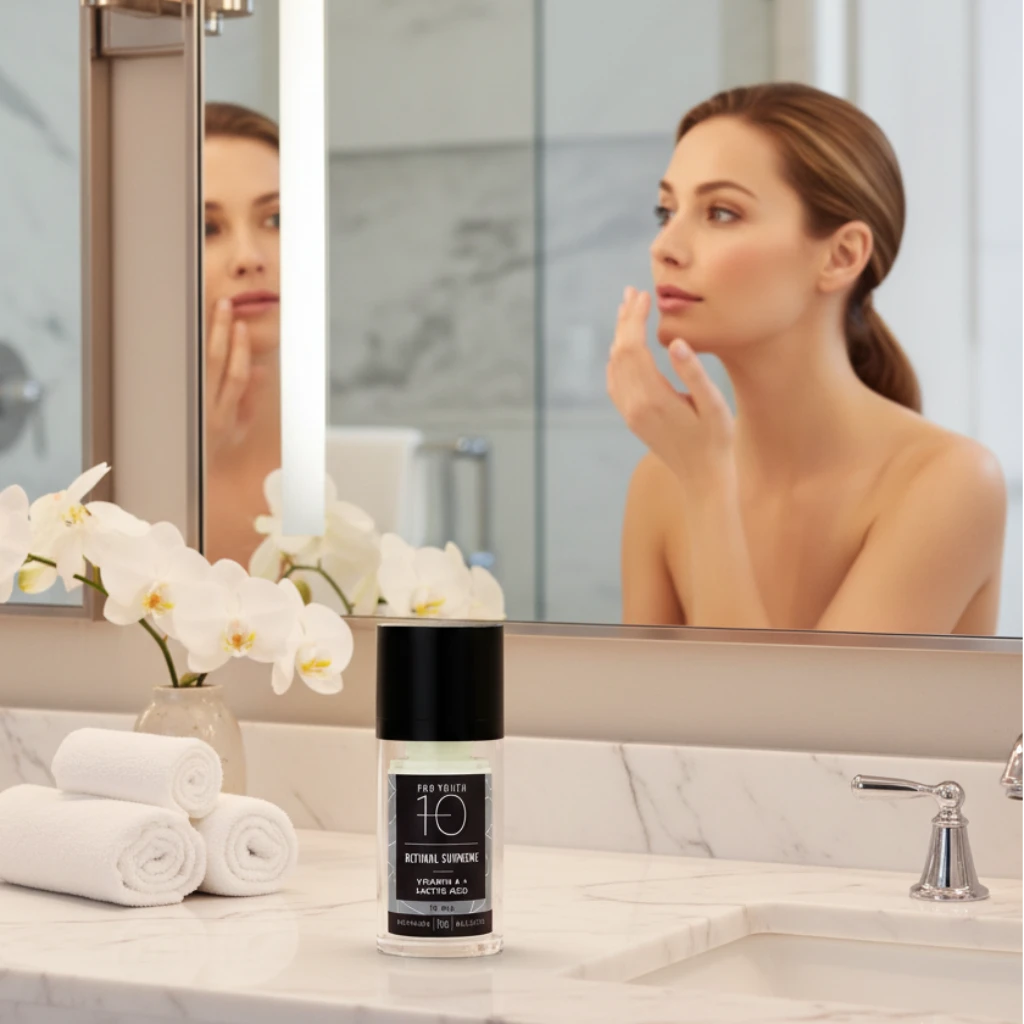 Rhonda Allison Skincare serum bottle labeled 'Pro Youth 10 Retinol Supreme' with black cap on a white background