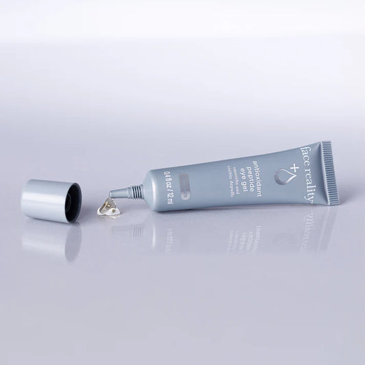 Tube of face reality skincare product on a white background