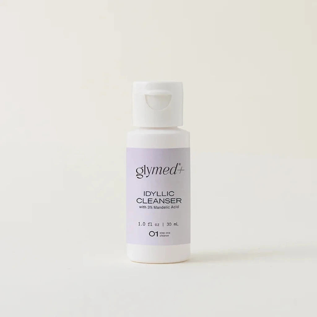 Glymed Idyllic Cleanser bottle on a white background