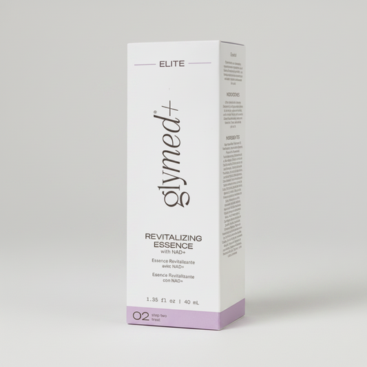 Glymed Plus Elite Revitalizing Essence box on a white background