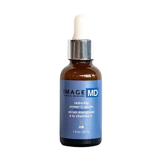 Bottle of Image MD serum on a white background