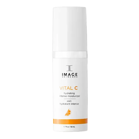 A pump bottle of IMAGE Skincare Vital C Hydrating Intense Moisturizer.