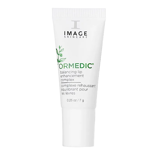 Tube of IMAGE Skincare Ormedic Balancing Lip Enhancement Complex with a clear cap, labeled .25oz.