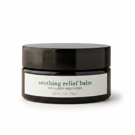 ISUN Skincare Soothing relief balm jar with black lid on a white background